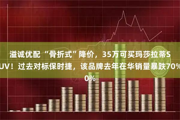 溢誠優(yōu)配 “骨折式”降價(jià)，35萬可買瑪莎拉蒂SUV！過去對標(biāo)保時(shí)捷，該品牌去年在華銷量暴跌70%